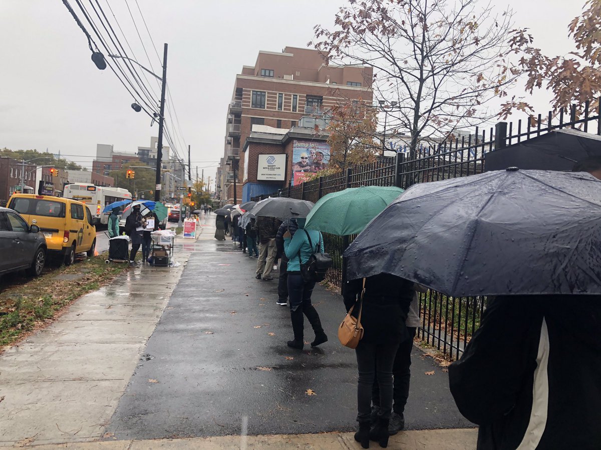 wishinonehand's tweet photo. Got my vote in early! Thanks to all the poll works for keeping everyone distant & safe. 40 mins in the rain, not bad at all. #IVoted #IVotedEarly #votingmvps πΊπΈ #bluewave πβπ» #AOC #astoria #queens #nyc π½#BidenHarris2020 #DumpTrump #DitchMitch #GrahamsGottaGo https://t.co/fr3oTIabAv