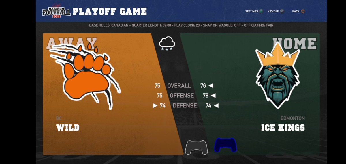 eAthletes_eACF's tweet photo. eACF🎆🍁🏈 Playoffs! 
West Division Semi Final

🎟 #BC Wild
@ #Edmonton Ice Kings

#Streaming #Live #SupportSmallStreamers 🖥https://t.co/MghwJwPE1E

🎮#eSports @MaxFootballGame #eACFPlayoffs #CFL #BCLions #EEFootball #PS4Live #Twitch #Gamers #Football
🎆🍁🏈 https://t.co/eB4zEwCvI0