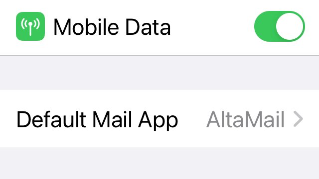 EuroSmartz's tweet photo. In the latest update for #iOS14 you can now set AltaMail https://t.co/X8Hw8A3nHn as the default mail app for your #iPhone or #iPad #defaultmailapp Open the device Settings app and scroll down to AltaMail https://t.co/4By66EuIXX