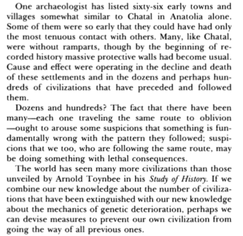 And the cycle kept going. Some of the greatest contributions, such as the wheel and animal domestication, arrived after prolonged periods of selection pressure.The minor civilizations that came and went during those millennia showed similar trends.