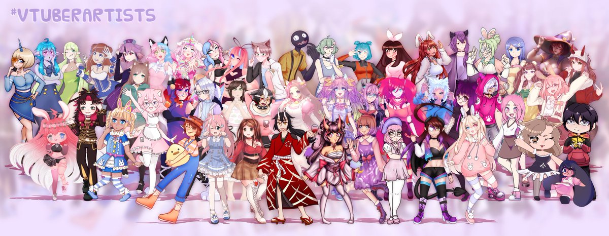Thanks to a bunch of amazing members of the Vtuber Community, we are happy to present to you the very first  #VtuberArtists Collaborative Group Art Trade!Vtubers from all different parts of the world all came together to make this happen!You are all amazing!(Credit Below)