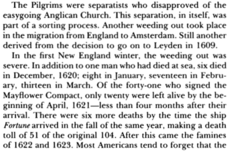 Pendell covers cases like Egypt at length. But we’re interested in America, right? What about our history?In fact, the harsh winters in early America selected the best of an already bright Puritan stock. Their hereditary legacy lasted generations.