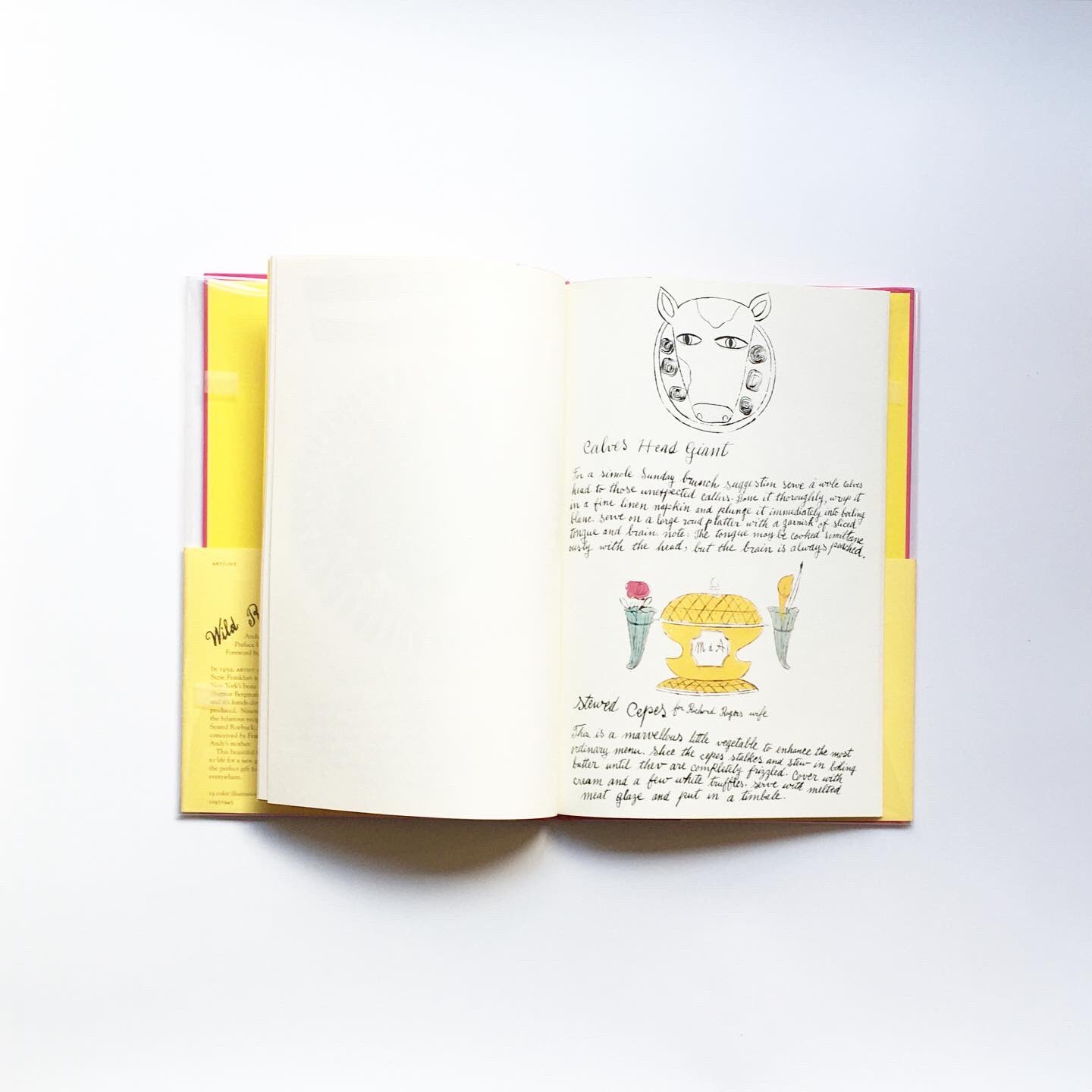 Dessin デッサン Andy Warhol And Suzie Frankfurt Wild Raspberries アンディ ウォーホルとインテリアデコレーターのスージー フランクフルトが手がけた 空想の料理本 イラストはウォーホル 文章はスージー フランクフルト 手書きの文字は