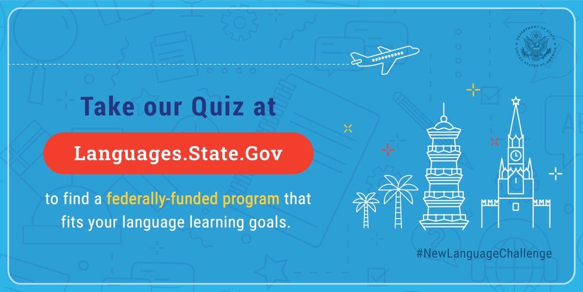 USEmbassyDoha's tweet image. Are you a U.S. citizen interested in learning a foreign language to help build relationships between the #UnitedStates and countries around the world? 

Visit languages.state.gov to find out more about language learning opportunities! #NewLanguageChallenge @StateDept
