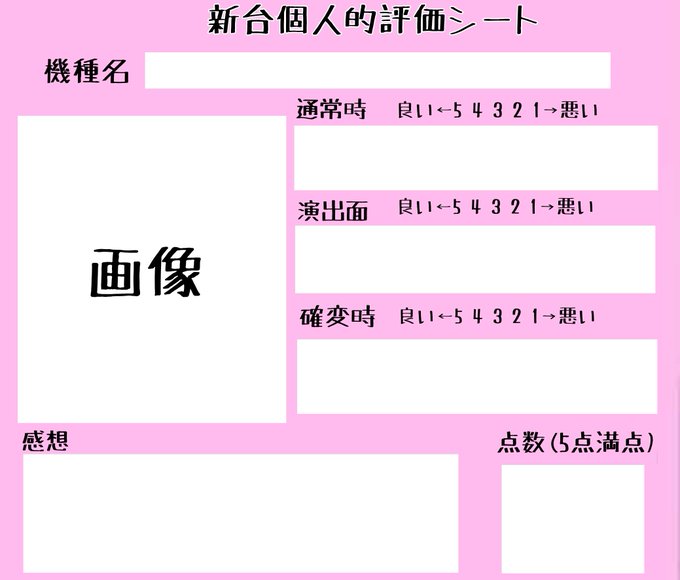 パチンコ評価シートのtwitterイラスト検索結果 パチンコ評価シートのtwitterイラスト検索結果