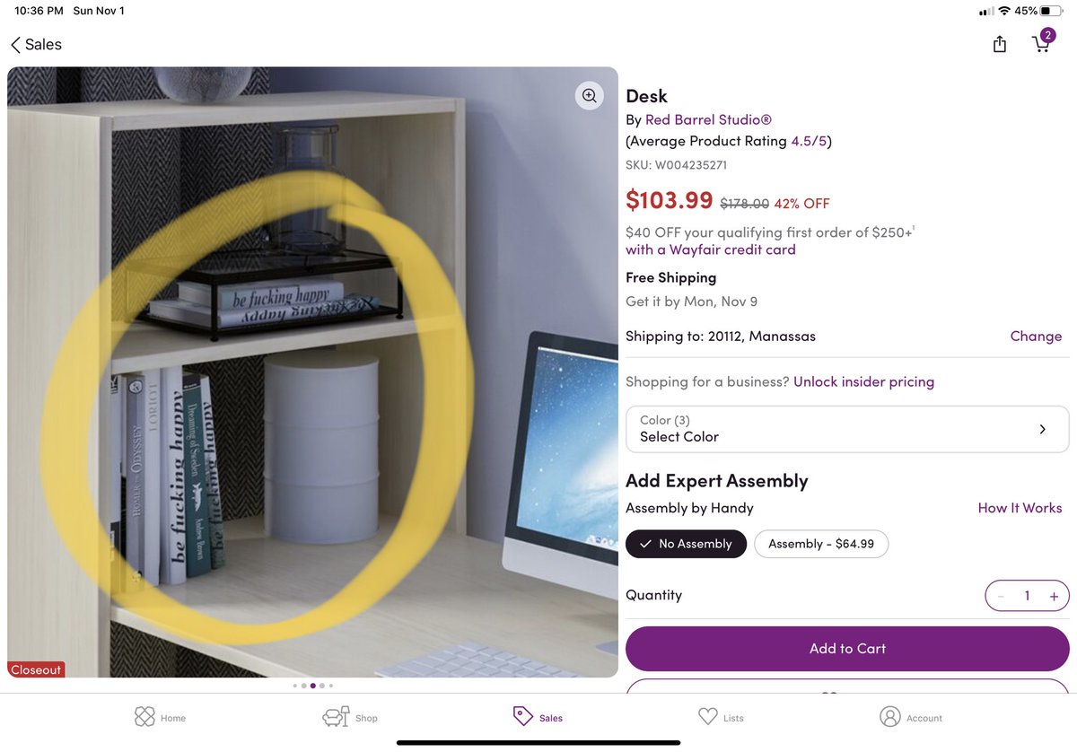 arcviolingirl's tweet photo. @Wayfair I can’t believe you would allow this on your website. Your quality control is seriously lacking. #sales #customerexperience #advertising #Loyalty #marketing https://t.co/u9Xa6Y8N40