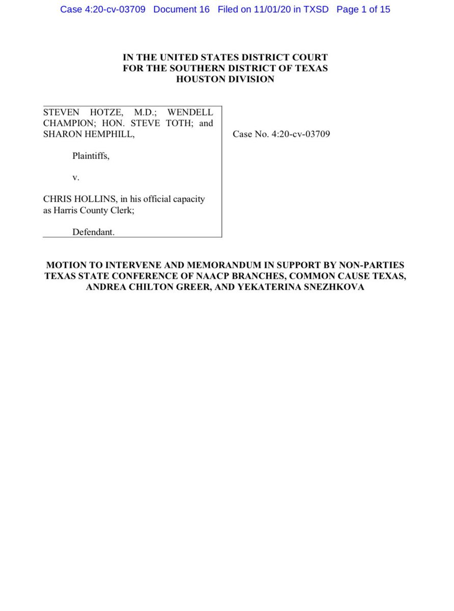BREAKING: We are fighting back against the 11th hour attempt to disqualify over 127,000 ballots cast curbside by fully eligible voters in Harris County, TX. This is a desperate attempt to disenfranchise largely Black and Latino voters, and voters with disabilities.  @LawyersComm