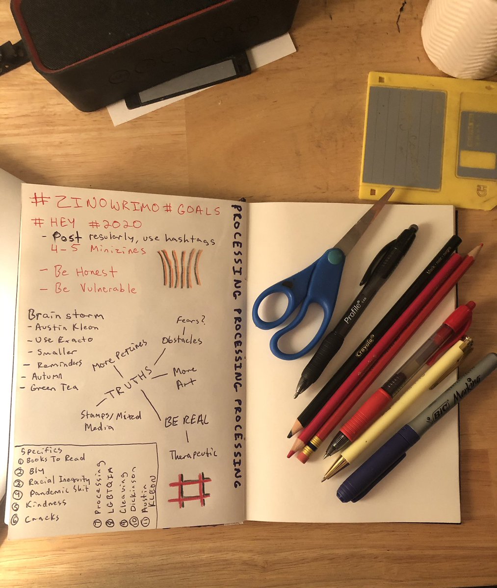  #ZineWrimo is back! I’ll be posting daily following my own creative whims as well as  @zineninja wonderful prompts. Feel free to follow along here & in my IG stories. Here’s some brainstorming and goals for Day #1.  #zines  #zinemaking