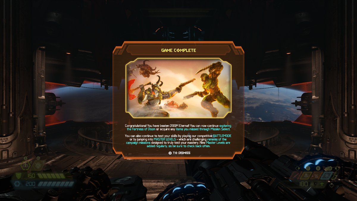 Shatter66JBS's tweet photo. #GamesWithShatter
Beat #DoomEternal. Fantastic game that exceeds even the last one. Really fun combat, story & gameplay.
@idSoftware did an awesome job with gunplay on this one. Highly recommended. https://t.co/SJA8vgjFH3