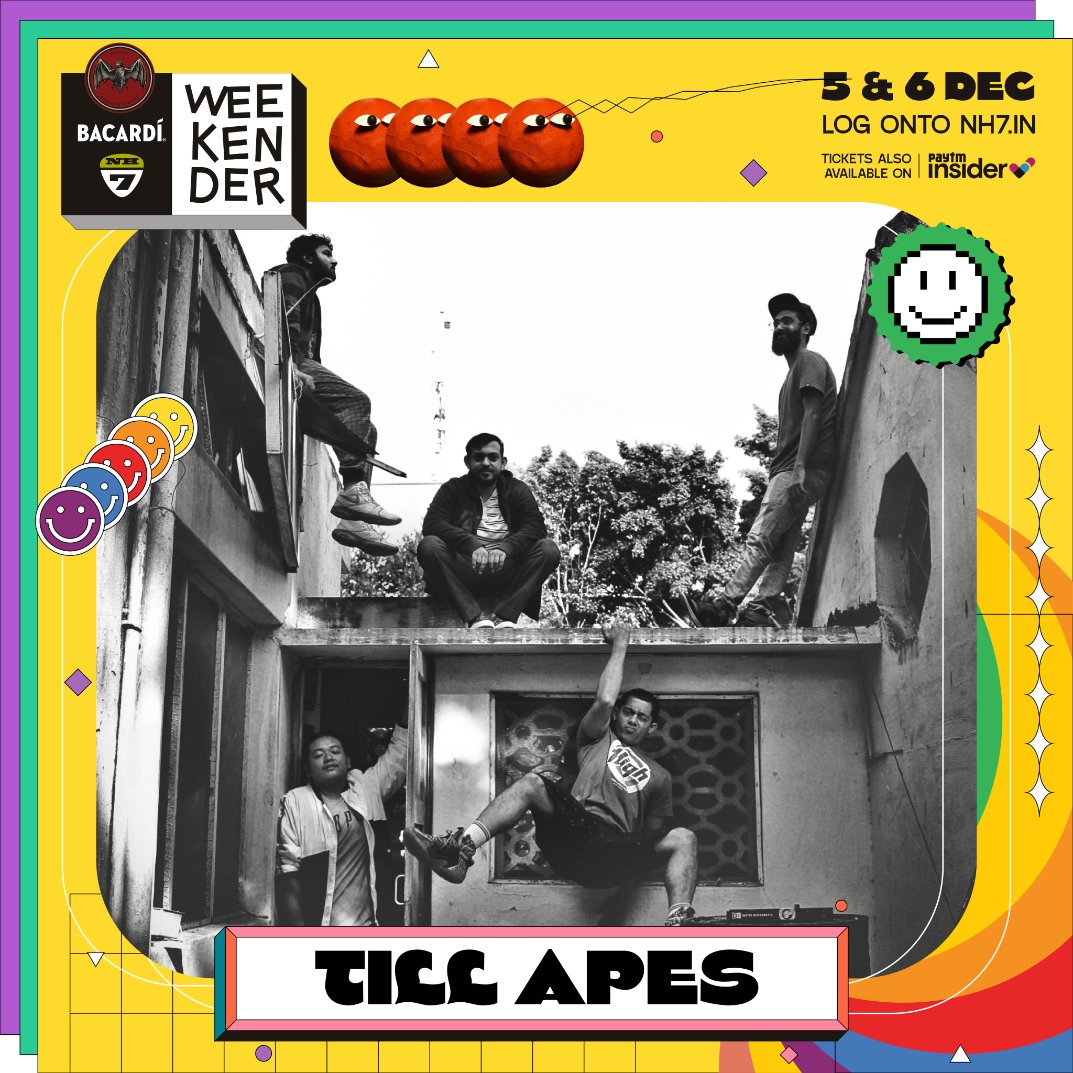 NH7's tweet photo. R&B, soul and hip-hop converge into one delightful harmony to make you get up on your feet. Catch Till Apes at the happiest music festival on Day 1!
@paytminsider
#Lineup2020 #TillApes #happiestmusicfestival #BacardiNH7 #DoWhatMovesYou #happyathome https://t.co/iwzGWEZnRU
