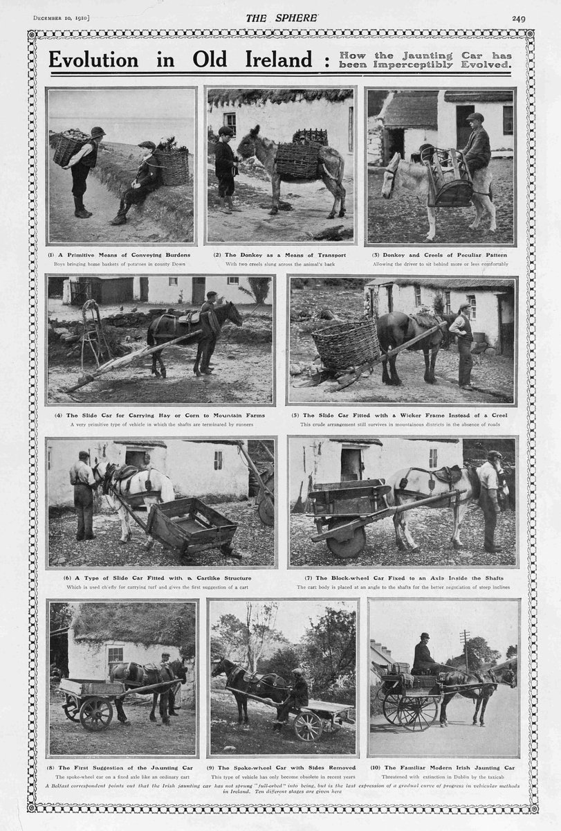 swgannon's tweet image. 'The Irish jaunting car has not sprung "fully orbed" into being'. 
The Sphere, 1910.