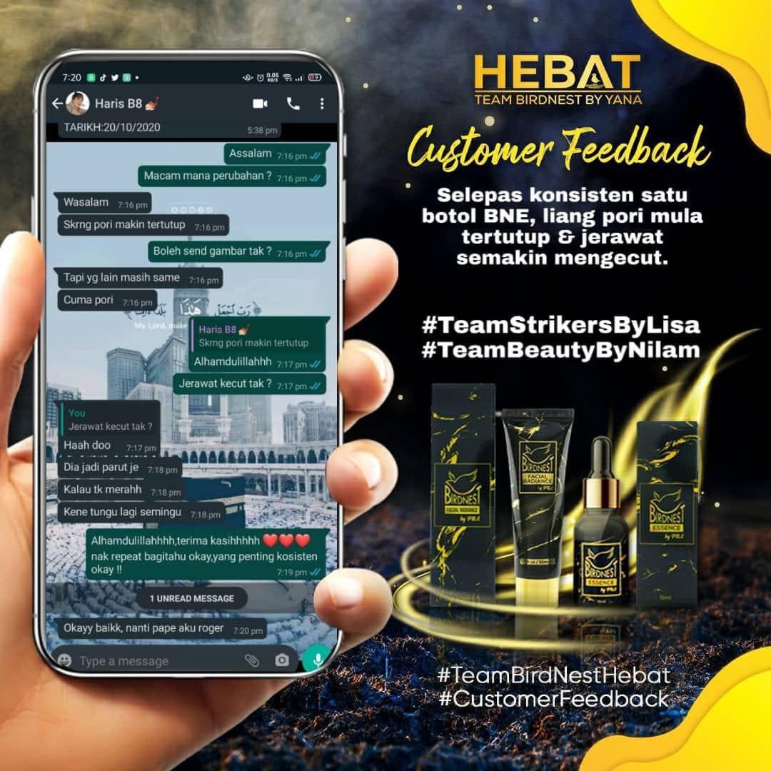 AzmiraAzmi's tweet photo. KENAPA KENA DAPATKAN BNE?
SEBAB BNE MAMPU BANTU MENGECILKAN PORI PORI DAN KECUTKAN JERAWAT!
.
.
Tengok, dengan BNE memang menjadi.
Alhamdulillah 😊

Terima kasih BNE!

#TeamMiraHebat
#TeamBirdNestHebat
#BirdNestEssenceByPna
#BirdNestFacialRadianceByPNA https://t.co/i1F53N3YdC