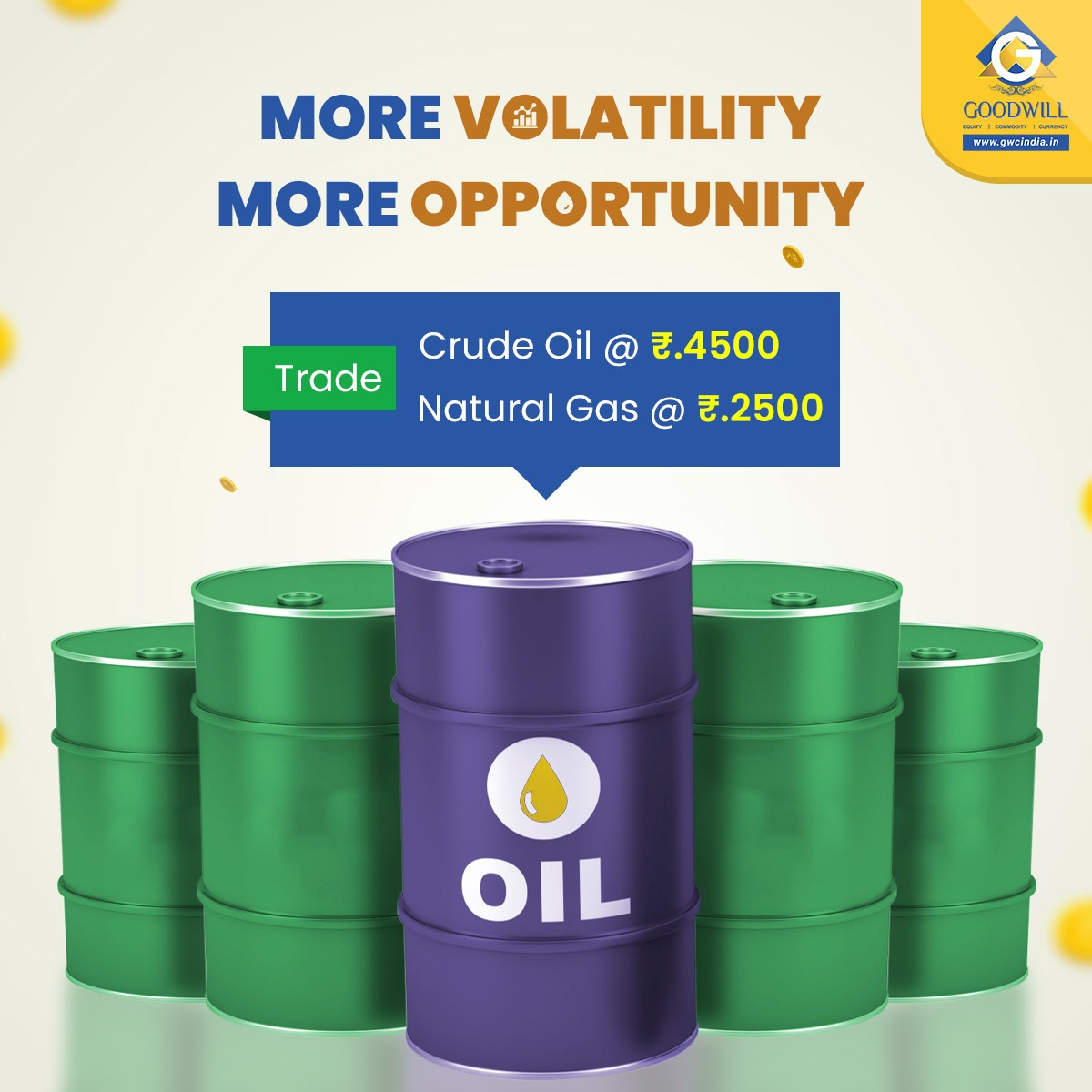 More volatility does mean more opportunity! Trade in crude oil at Rs. 4500 and natural gas at Rs. 2500 Now! Utilize the Volatility Now and Trade Smart! #discount #crudeoil #trading #oilandgas #commoditytrading #commodity #highexpos
bit.ly/2JkUHM0