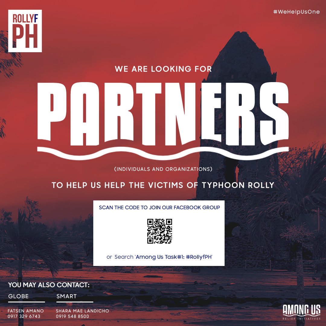 ThePisaraTales's tweet image. Hanggang saan aabot ang P340 mo?

The Pisara Tales is teaming up with Among Us, a relief operations initiative, to bring you Project #ROLLYfPH (Typhoon Rolly Relief PH)!

Check out this link for more details: facebook.com/ThePisaraTales…

#WeHelpAsOne