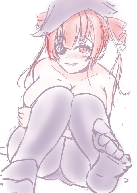 落描きマリン船長。清書してタイツの日に間に合わせたいけども…! 