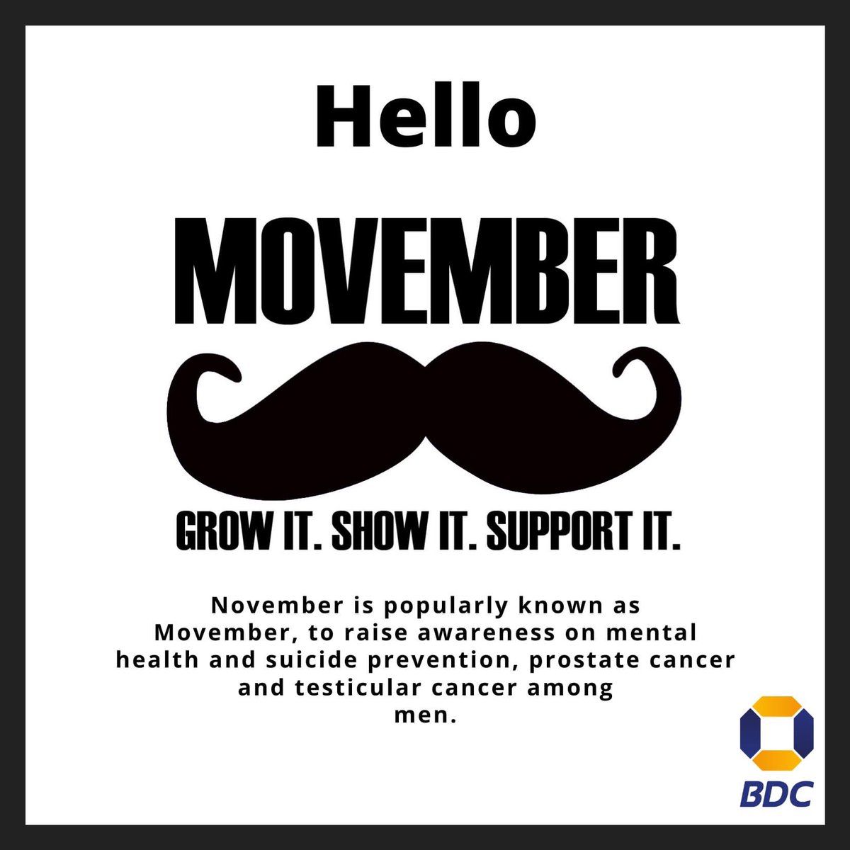 BDCLimited's tweet photo. #HelloMovember https://t.co/wFRrUcDbP5