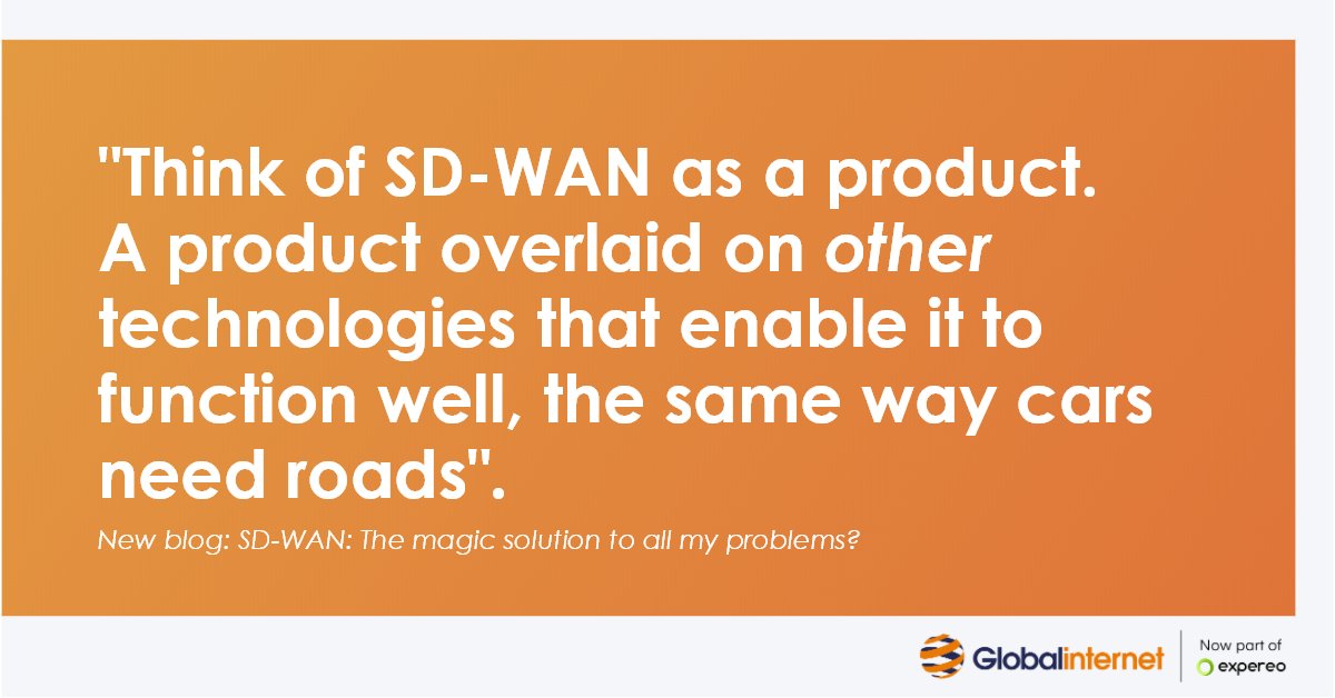 From boardroom to boxroom, the cry goes up: “Let’s get SD-WAN. That’ll solve everything!” - but will it though? 
globalinter.net/blog/sd-wan-th…

#enterprisenetworks #sdwan #connectivity @globalinternet