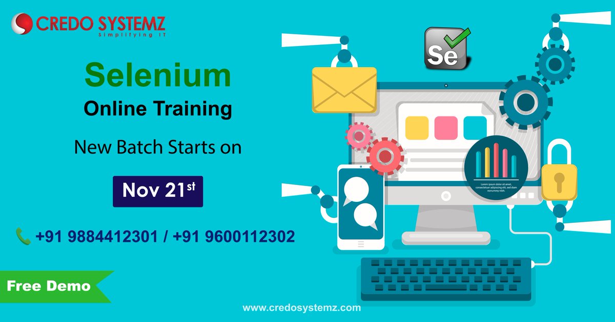 credosystemz's tweet photo. Get Your Selenium Online Training from Credo Systemz
CoursePDF: https://t.co/6BalFzGGXb
Book Your Free Demo Session: +91 9884412301 | 91 9600112302
#Selenium #TestingTool #AutomationTesting #SeleniumTrainingCredoSystemz #SeleniumOnlineCourse https://t.co/1H21R5HFpn