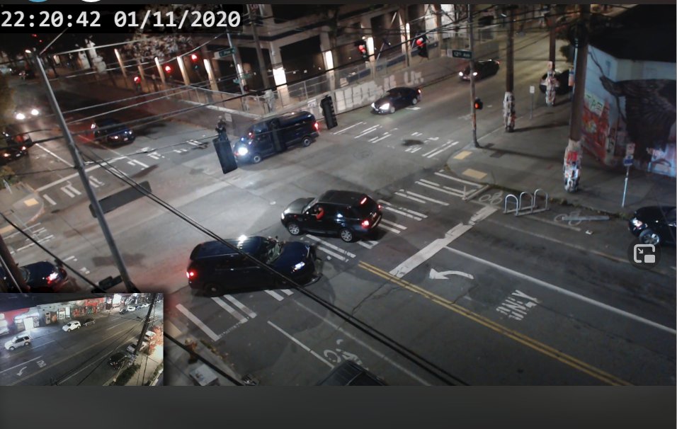 ArielScan4BLM's tweet photo. seeing a lot of cop cars just kinda milling around on the traffic cam

they kinda keep circling and turning, looking very confused

[10:20]

#SeaScanner #SeattleProtestComms #SeattleScanner https://t.co/ks2a3s1bTl