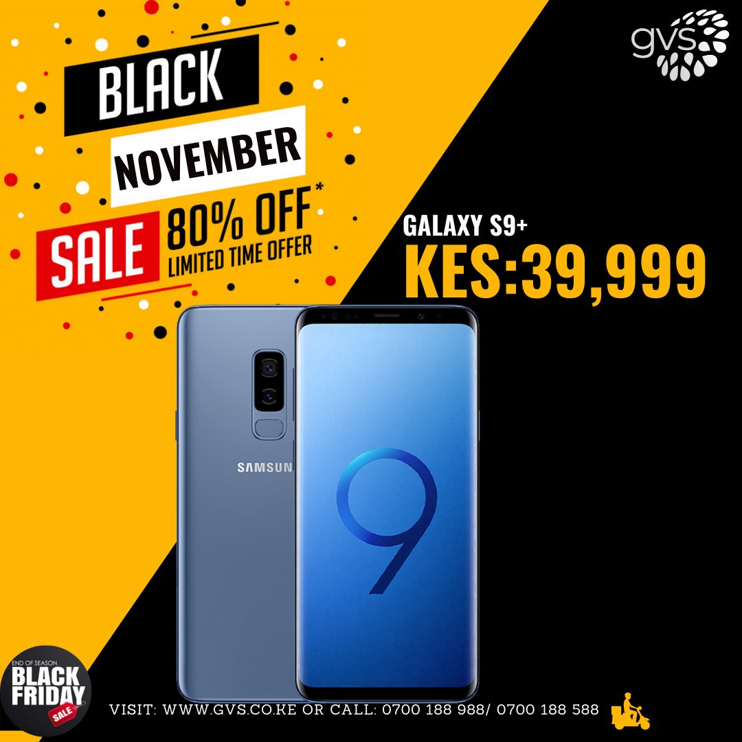 GVSofficial's tweet photo. We invite you to our #blacknovember sale with the best deals in #Kenya.

Samsung Galaxy S9+ (6GB  64GB): KSh. 39,999

We offer #FreeDelivery countrywide
Call us 0700188988 or 0700188588 or send us a DM. Limited units left.

#samsung #s9 #s9plus #blackfriday #s20ultra https://t.co/nTU9KKAs78