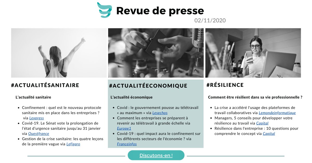 👋 La revue de presse Bloomin du lundi : quelle est l'actualité sanitaire ? quels sont les impacts sur l'économie ? comment être résilient dans sa vie professionnelle ?
9 articles pour répondre à ces questions 👇hubs.la/H0z3mW_0
#feedback #revuedepresse