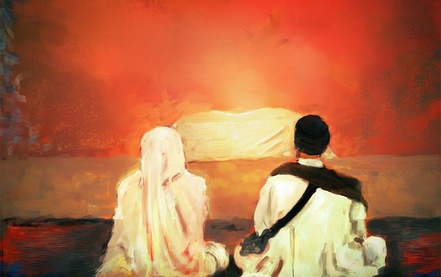 This hymn is read during the standard Sikh marriage ceremony known as the Anand Karaj during which the couple circumscribe the Guru Granth Sahib as each stanza of the Laavan is read.Guru Ram Das Ji had three sons: Prithi Chand, Mahadev and Arjan. (18/19)