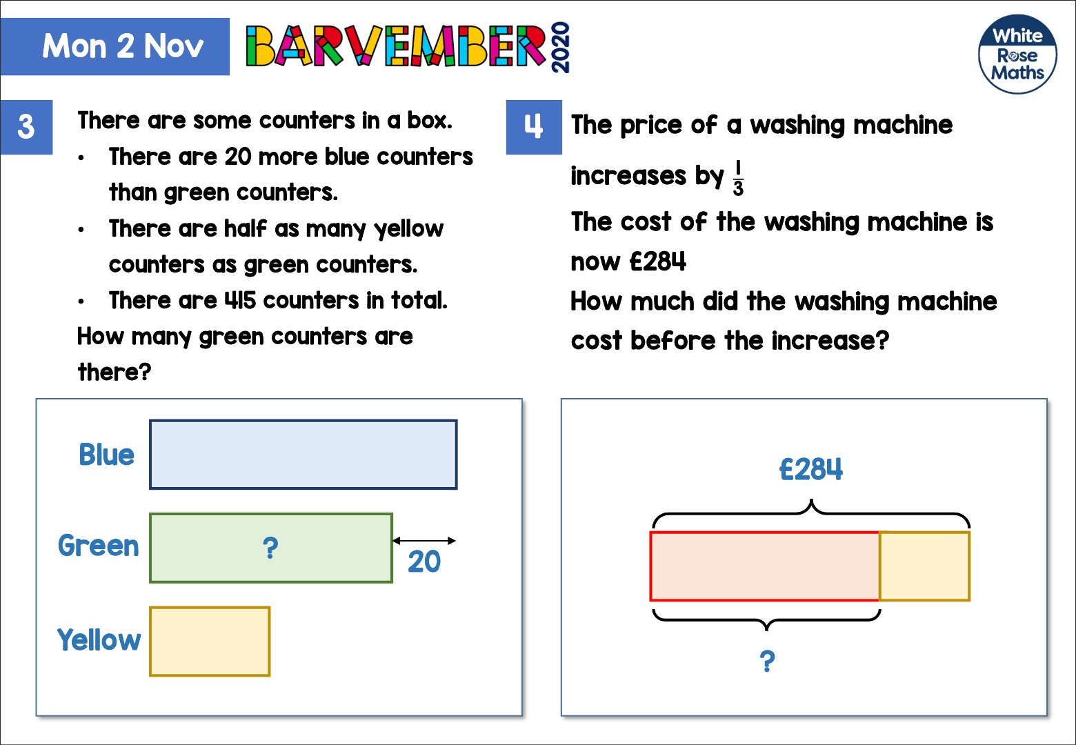 White Rose Maths on Twitter "Here's questions 3 and 4 for day 1 of 