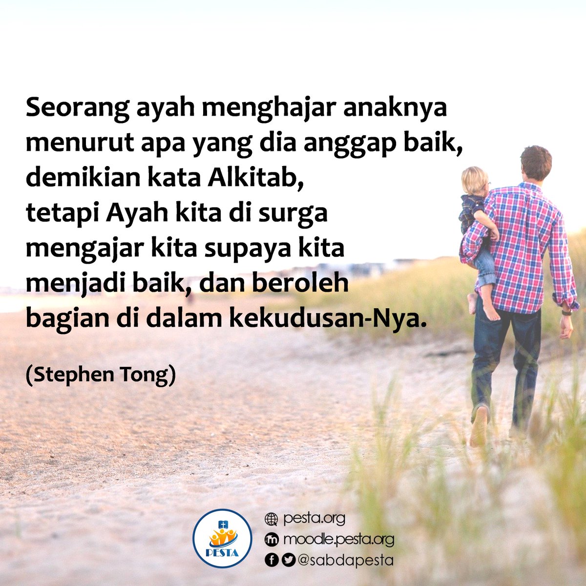 sabdapesta's tweet photo. Seorang ayah harus bisa merepresentasikan gambaran Bapa di surga kepada anak. Untuk itu, seorang bapak harus selalu menjalin relasi dengan Bapa sehingga hidupnya sejalan dengan kehendak Bapa di surga.
(Ibrani 12:5-10)
Sumber: https://t.co/rtXZTEqS0A
#sabdapesta
#ylsa
#ajarankasih https://t.co/xXzSPwzgOm