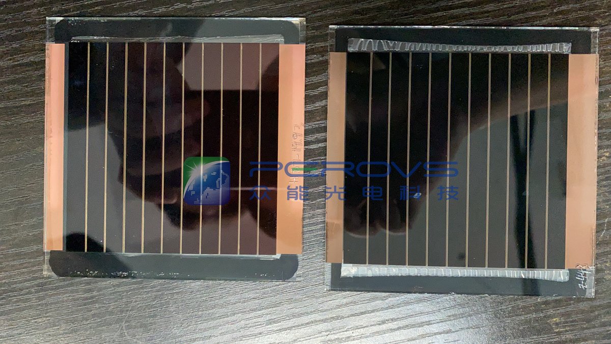 The third generation of perovskite solar cells. It looks so beautiful. The PCE of cells is about 15-17%.