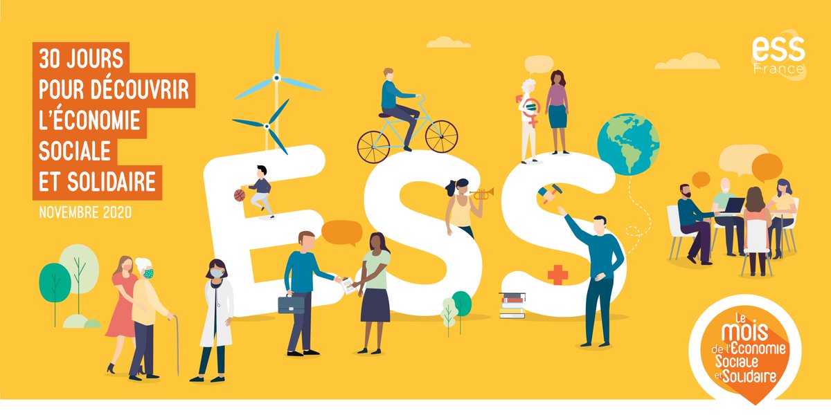 🚀✨Nous sommes en novembre, le Mois de l'ESS 2020 est donc lancé !✨🚀
🤓30 jours pour découvrir l'ESS🌱
👩‍💻🧑‍💻Pour s'adapter aux conditions sanitaires, plusieurs centaines d'évènements ont été transformés en format dématérialisé. 
rdv ici ▶️lemois-ess.org