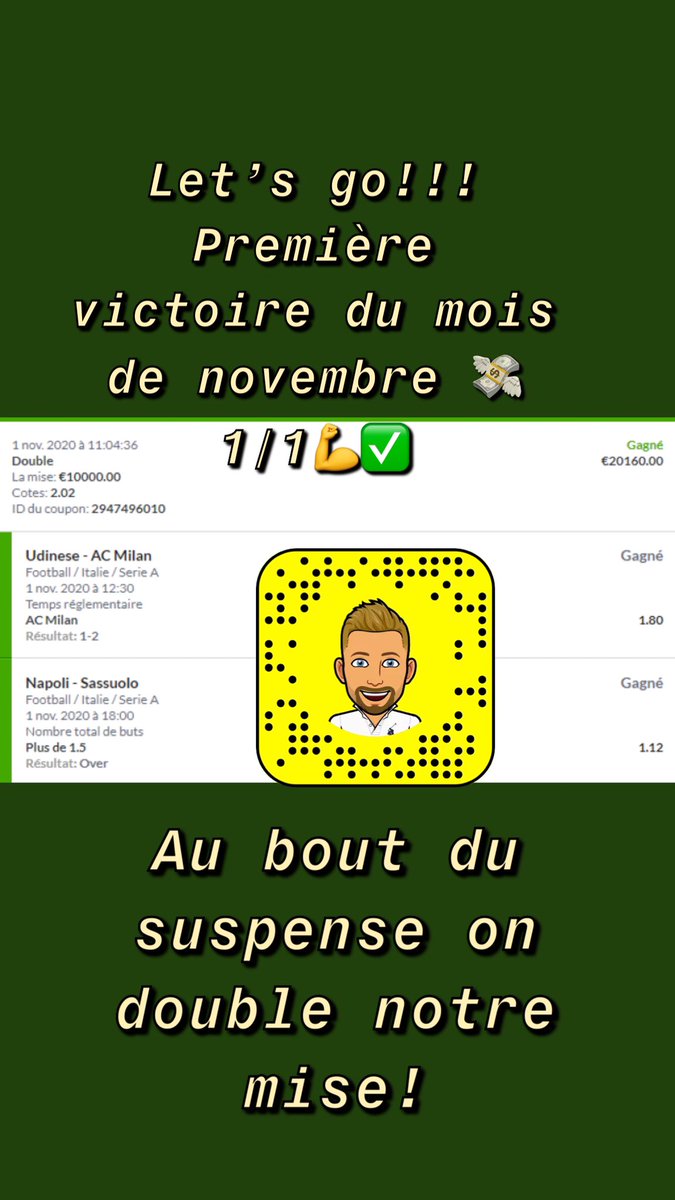 MaxProno3's tweet image. Première victoire !! 1/1✅ ce mois-ci 💪 on continue le gain les gars #TeamParieur  #ParionsSport #Pronos #TeamParieurs