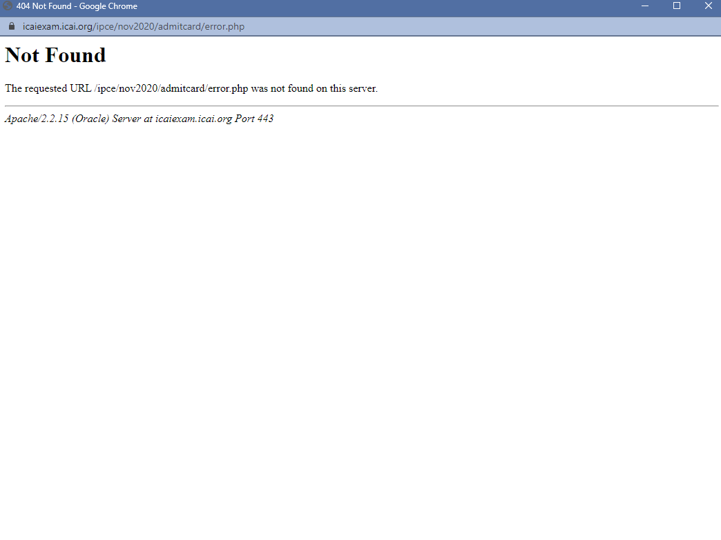 Ramprasathvm's tweet photo. #icaiexam @theicai I'm unable to print the admit card. I have already used two of my attempts to print! I'm getting 404 error. I have enclosed the screenshot in the tweet. Any help appreciated. Thanks. https://t.co/sZ8KSMTgsz
