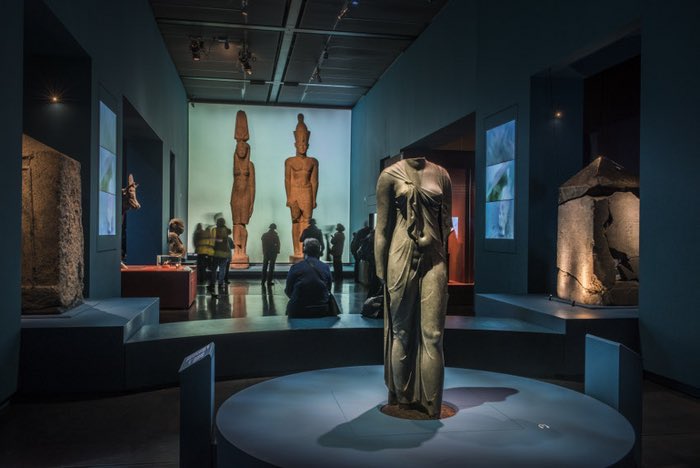 Foundations of the city’s buildings were found, large number of statues, temples etc...most of the statues were excavated, conserved and currently touring the world in an international exhibition...Few statues are displayed at the National Museum of Alexandria