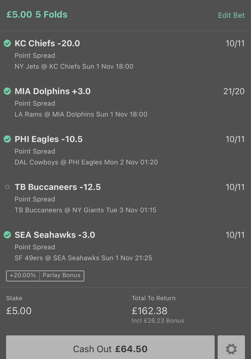 FirstPastTheP13's tweet image. Morning all 👋🏻 NFL bet took shape nicely last night. One more to go, be nice to wake up to Tuesday morning 🏈🤞🏻 vip group is buzzing atm....normally £10 a month buy now for £10 and get in vip till 31/12. 1stpastthepost.com