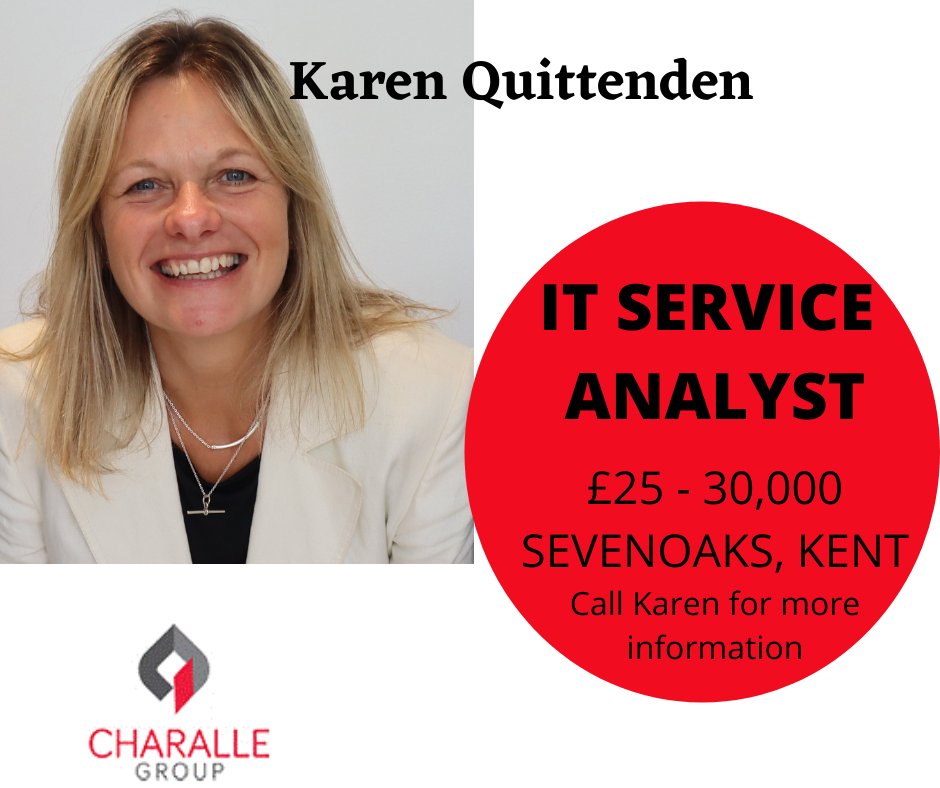 New Opportunity in Sevenoaks, Kent.

Contact Karen Quittenden for more information. 

Please feel free to share this with anyone who may be suitable or interested in this vacancy.
#charallegroup #ITroles ~sevenoaksjobs