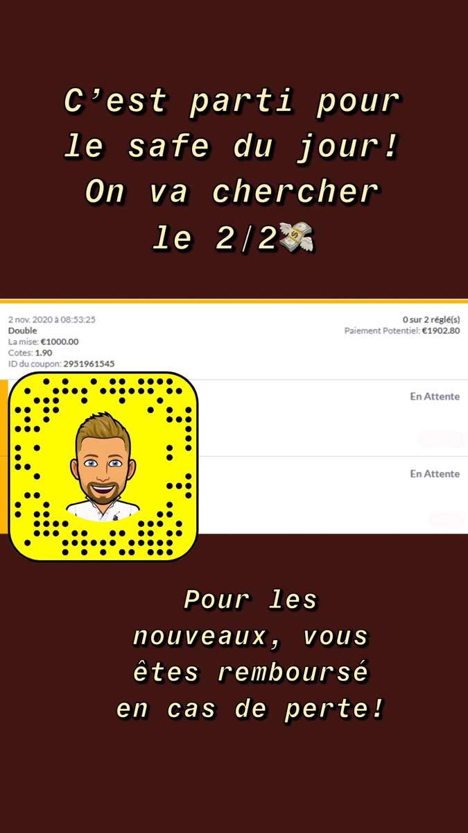 MaxProno3's tweet image. Safe du jour dispo sur le canal télégram! #TeamParieur  #ParionsSport