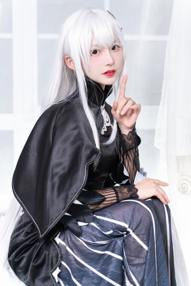 XINQPJSKL] エキドナ 強欲の魔女 コスプレ衣装 +ウィッグ +髪飾り付き