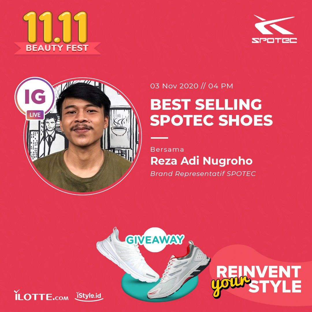 istyleid's tweet photo. Mau #GIVEAWAY produk #SPOTEC biar #lari kamu jadi makin seru?
Tonton #IGLIVE kami hari Selasa, 3 November 2020 jam 4 sore bareng Reza Adi Nugroho, Brand Representatif dari @spotecofficial dan kasih pertanyaan terbaik kamu saat IG LIVE berlangsung. https://t.co/gP6NMtNN3g
