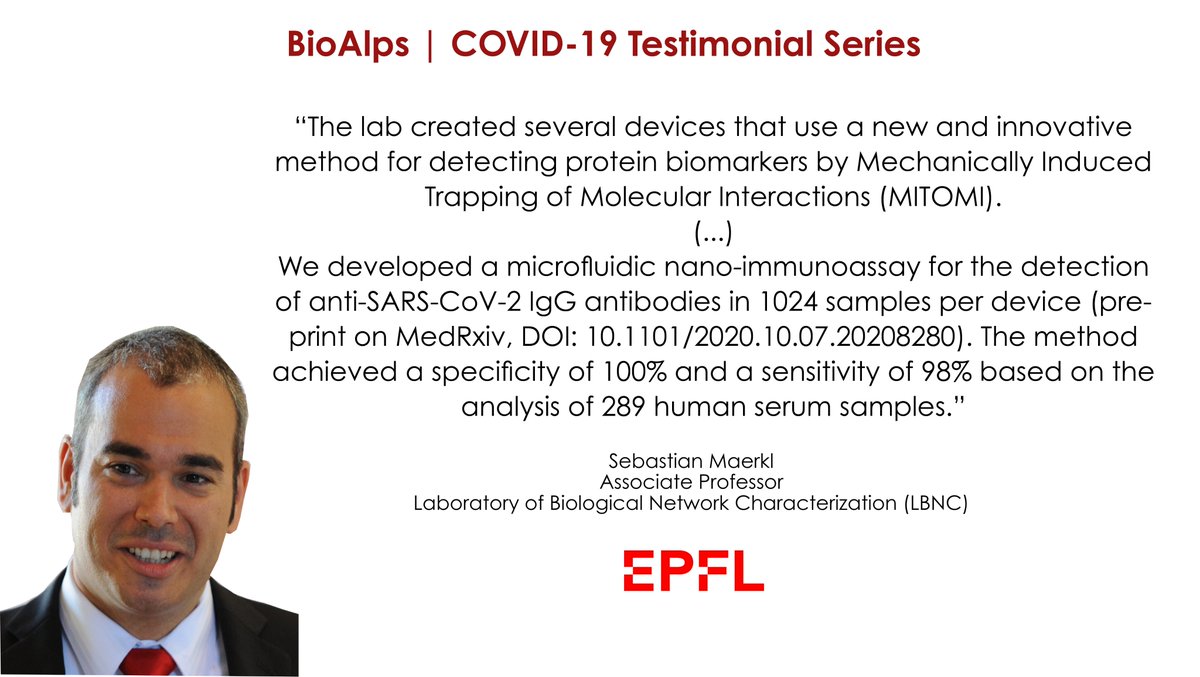 BioAlps's tweet photo. Today we share the last #BioAlpsCovidSeries testimonial from the @epflSV's #LBNC👉https://t.co/YB24oo2xXD

Discover how #LBNC has developed the next generation #microfluidic devices for applications in #moleculardiagnostics to fight #COVID19.

#proteinbiomarker #nanoimmunoassay https://t.co/doeTIuvG8F