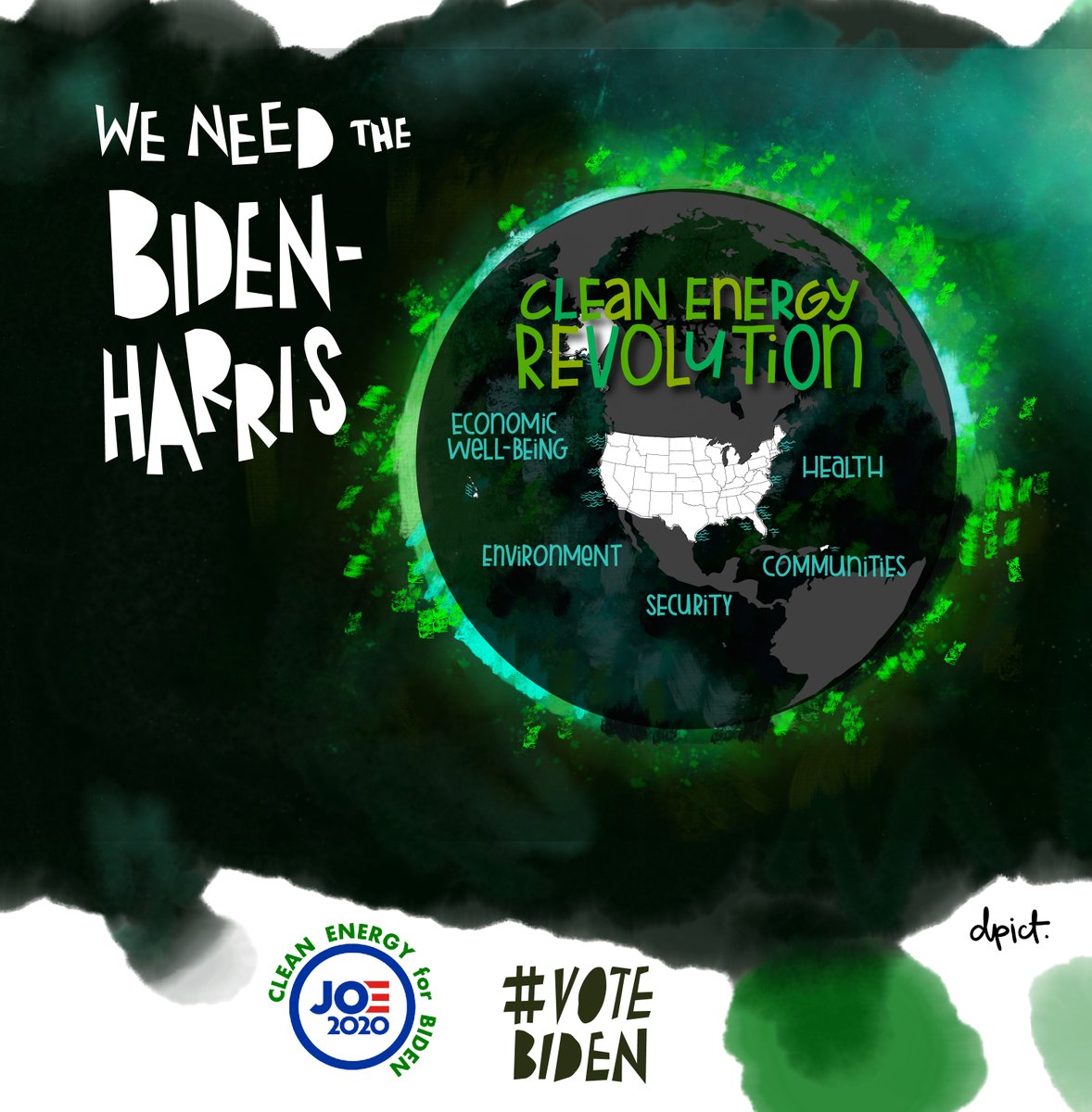 #VoteBiden equals #CleanEnergyRevolution