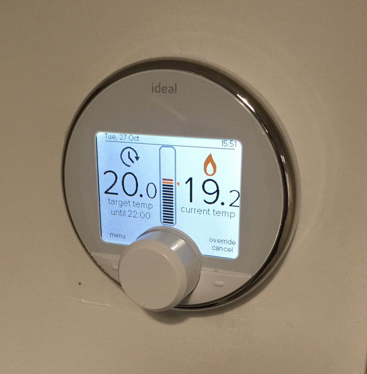 Halo Lite, a wired Boiler plus compliant stat with a heating schedule. Slight upgrade to a mechanical stat that was in place. Installed in my own house, Great bit of kit!