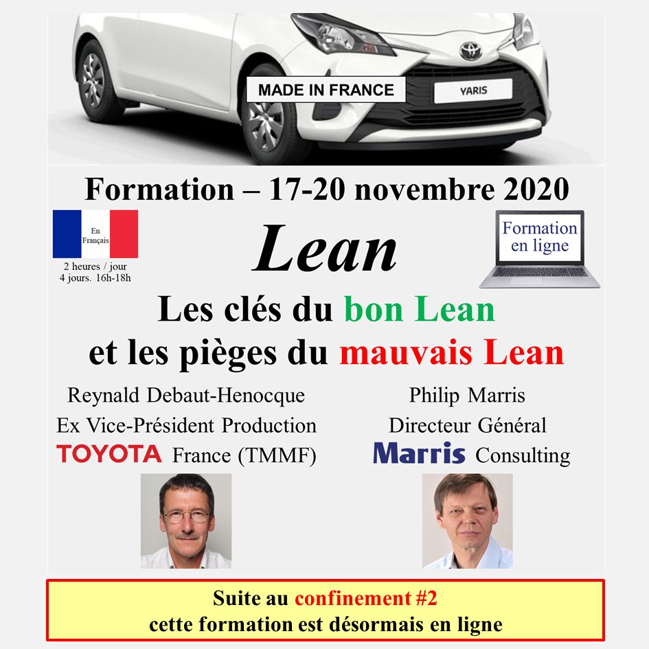 PMarris's tweet photo. Formation « Le Lean : les clés du bon Lean 😇et les pièges du mauvais Lean 😈» par Reynald Debaut-Henocque, Ex-Vice-Président Toyota Manufacturing France (TMMF) et @PMarris En ligne, 17-20 Nov
https://t.co/5rnQnRdreN
#Lean #ToyotaWay #BonLean #MauvaisLean #GoodLean #BadLean https://t.co/VvnGEBZHE0