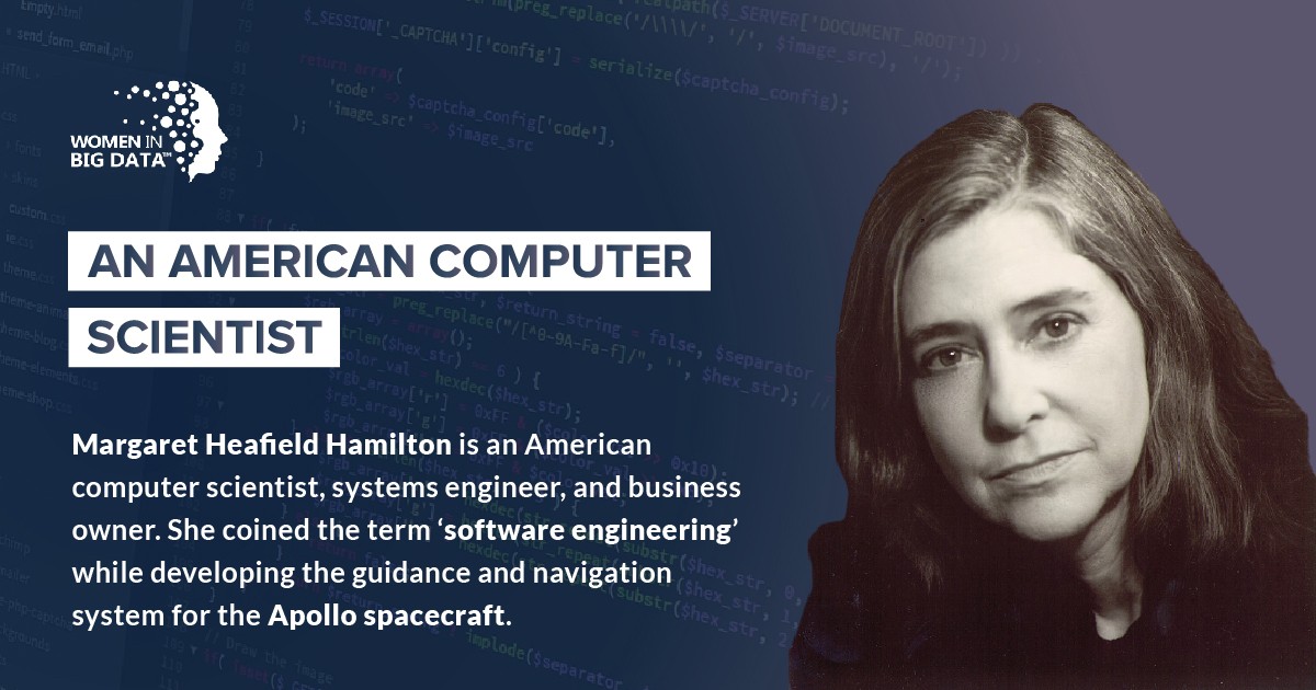 Margaret Heafield Hamilton is an American computer scientist, systems  engineer, and business owner. She was director of the Software…