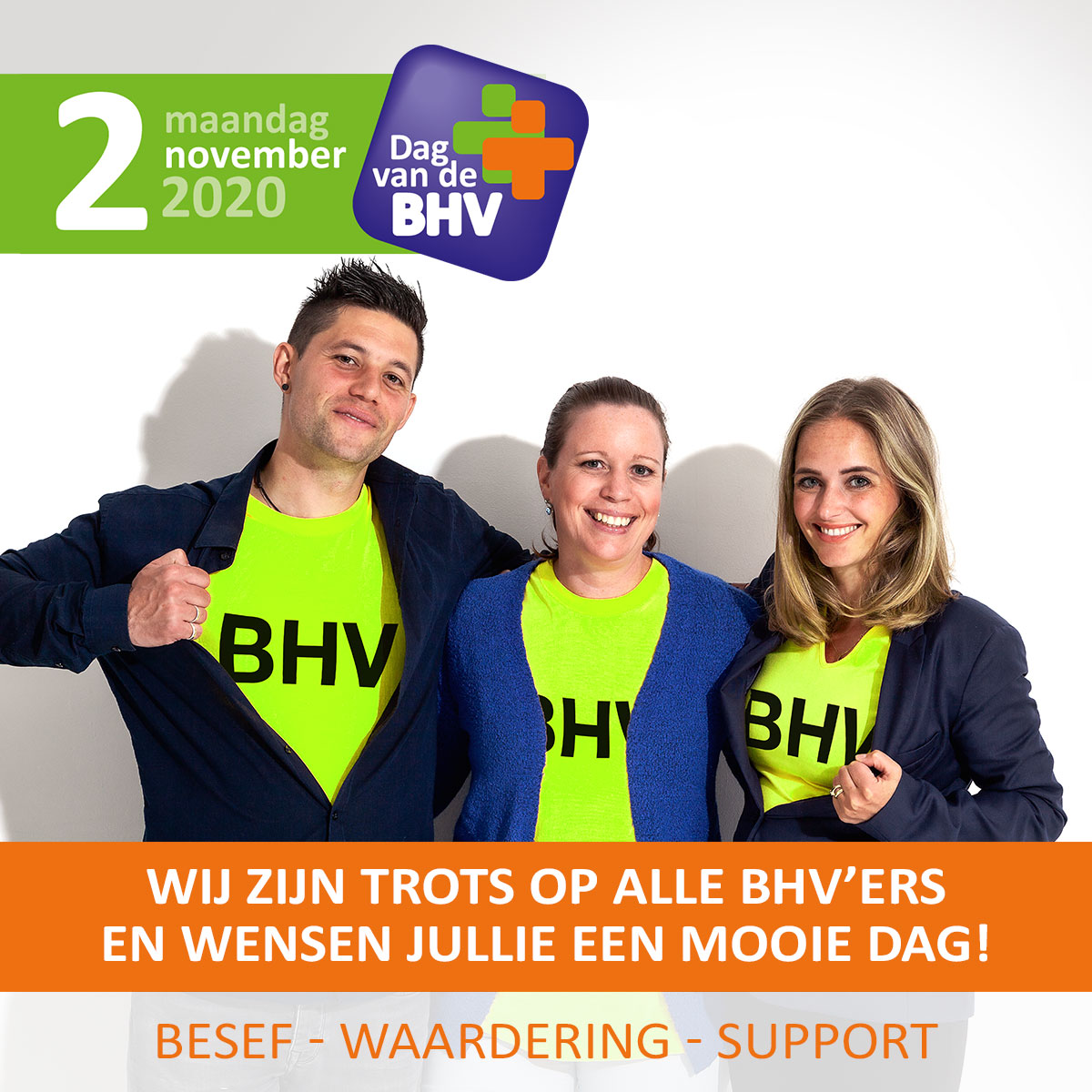 Dag van de BHV: we vragen speciale aandacht en waardering voor de inzet van alle (bedrijfs)hulpverleners in Nederland. Deze BHV’ers die zich – óók in tijden van corona – niet inzetten voor zichzelf, maar juist voor de ander. 
#dvdbhv #dagvandebhv #support #ditismijnzorg