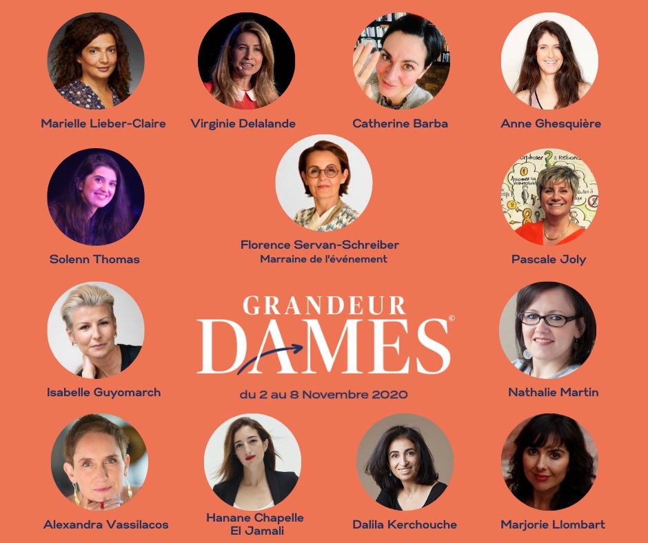 Top départ aujourd'hui pour le 1er sommet online #GrandeurDames, dédié au #leadershipféminin dans toutes ses dimensions ! À 18H, j'interviewe <a href="/cathbarba/">catherine barba</a> puis à 20H, la marraine du sommet, #FlorenceServanSchreiber. Pour s'inscrire (gratuit) : grandeur-dames.fr