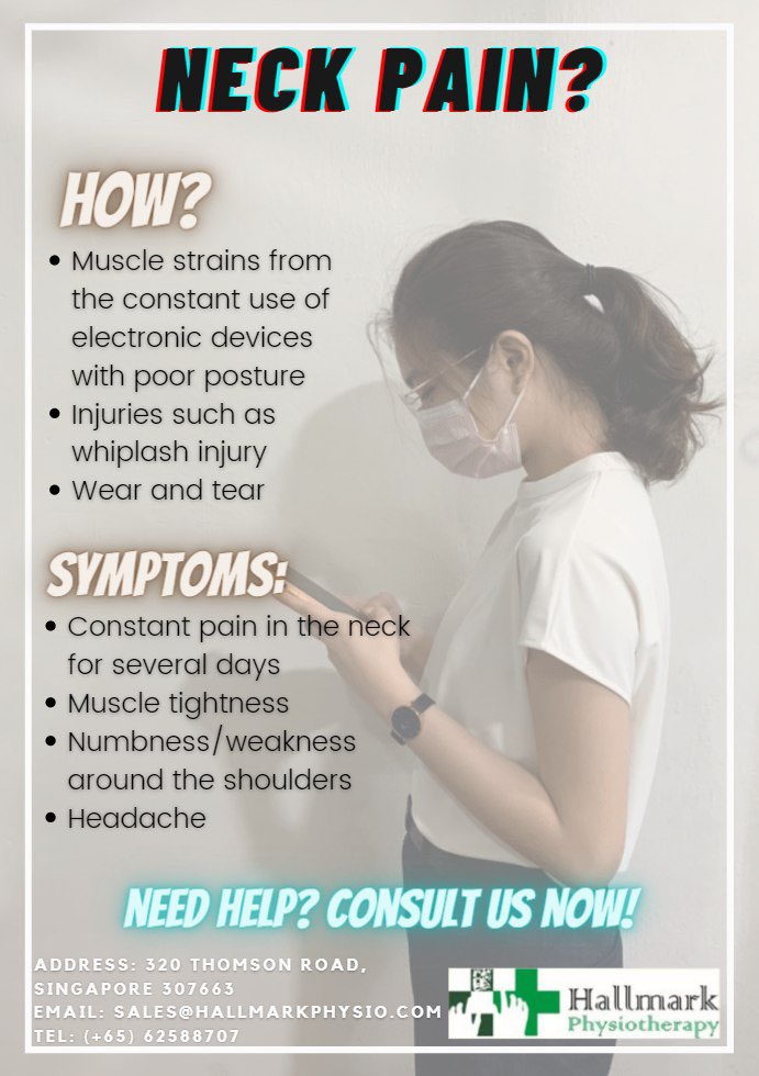 HallmarkPhysio's tweet image. Neck pain is a common issue among us today. If you need help, come and consult us!