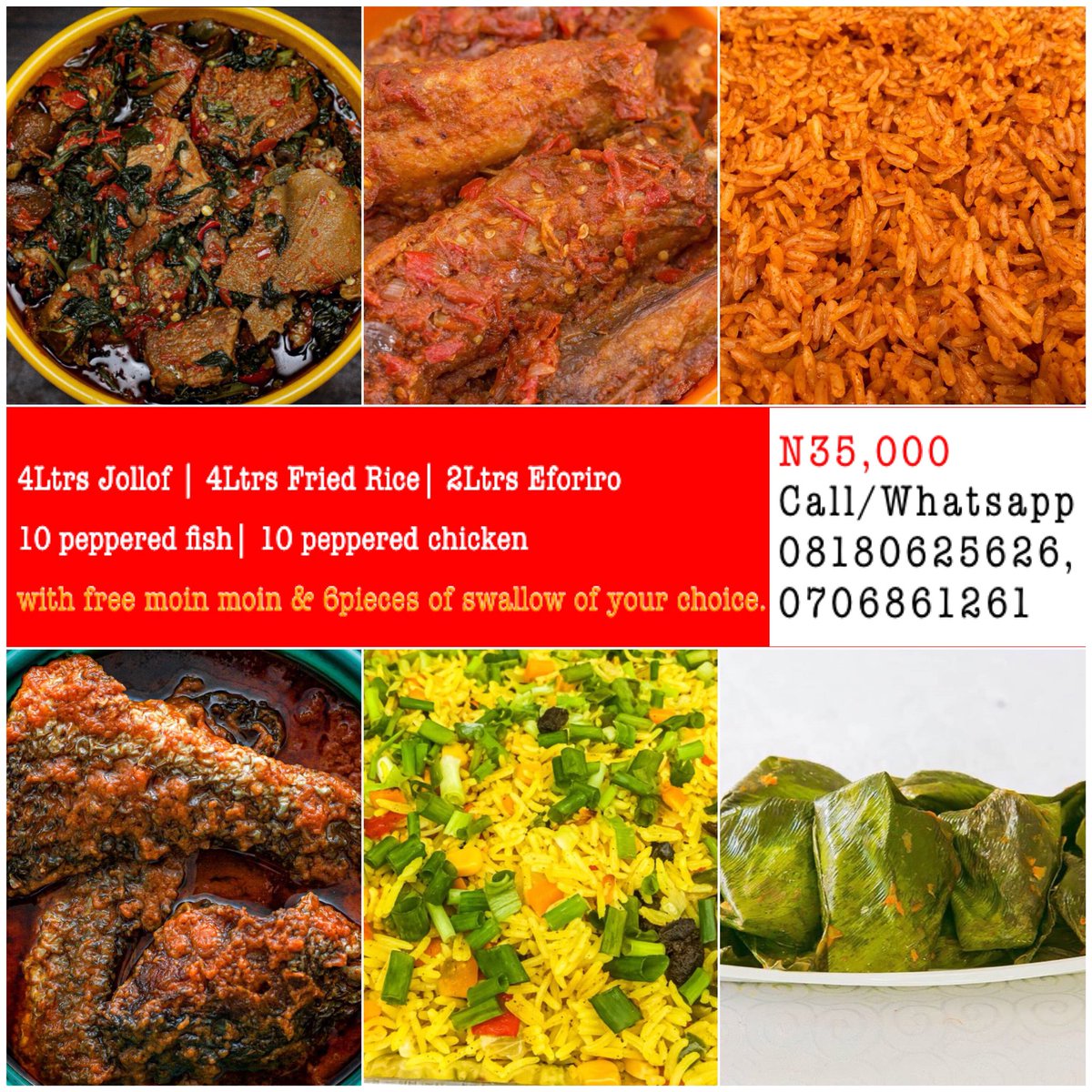 Have you heard of  @SlimOlobe ,your favourite online kitchen. Best plug for events catering service. For every recommendation you make, you'll get a special package as well.