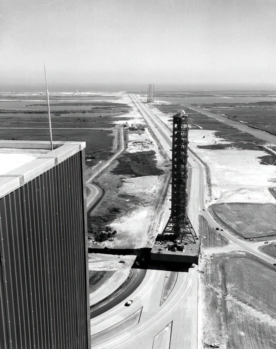The first Mobile Launcher was rolled in to the VAB on 1966-01-27. It would later roll back out with SA-500F on 1966-05-25 for checks on the launch pad, then return to the VAB on 1966-10-14.