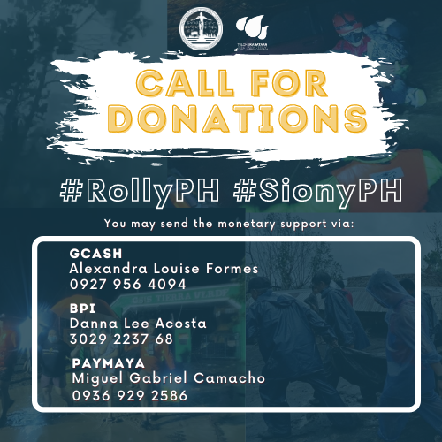 hanginghabagat_'s tweet photo. In light of the recent onslaught of Typhoon #Quinta and #RollyPH, Tulong Kabataan is conducting a donation drive to support communities and UPM students who were affected by flooding, destruction of houses because of strong winds and landslides. https://t.co/rrEGIVSX3K