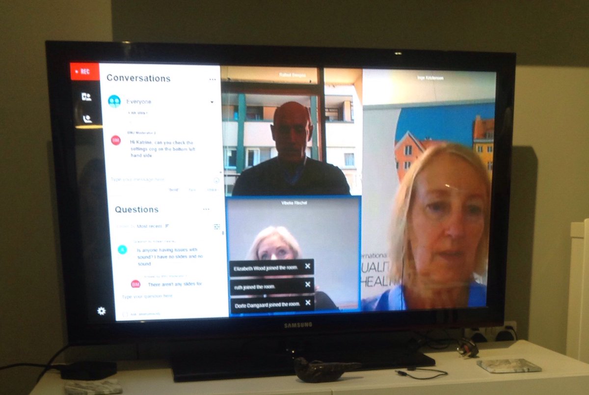 AmyRN7's tweet photo. Not quite where we thought be watching the lectures but @OTsoftley &amp; I are excited to be at the Virtual International Patient Safety Conference #Quality2020 https://t.co/3SOUSzeWf8